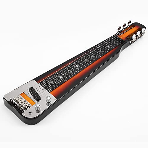 Batking SUNBURST Lap Steel Guitar, Electric Slide Guitars 6 String Slotted Headstock Guiter thumb #4