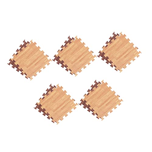 BESPORTBLE 10 Piezas Alfombra de Piso de Grano de Madera eva Jugar baldosas de moqueta entrelazadas Azulejos de Garaje alfombras colchoneta de pie esteras entrelazadas Estera de Piso