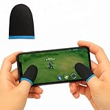 Kit com 12 luva de dedo gamer profissional anti-suor para celular