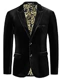 Mens Velvet Blazer Velvet Two Button Dinner Suits Coat Wedding Party M Black 310-3
