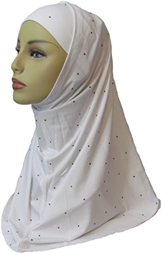 2 Pc Amira Hijab with Black Mirrored Applique