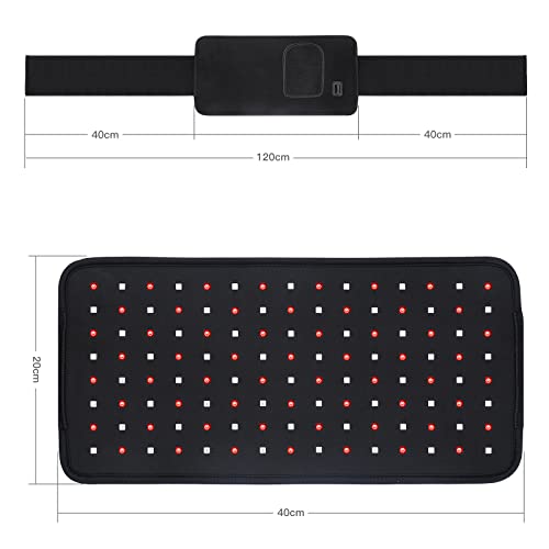 Serfory Red Infrared Light Therapy Belt For Pain Relief, Combo 660Nm And 850Nm, Flexible Wearable Wrap Pad With Timer For Waist Back Shoulder #TOP7
