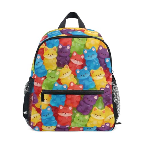 JUNZAN Zaino per bambini con animali gommosi per ragazzi ragazze zaino prescolare piccolo per bambini borsa per libri età 3-8 anni