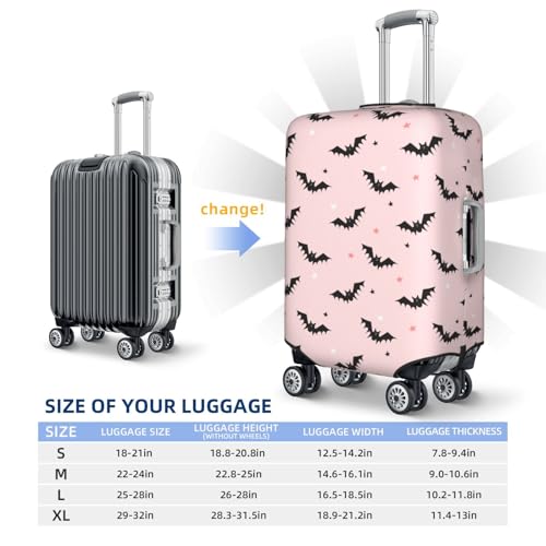 Travel Luggage Covers - Halloween black bats star pink Elasticity Suitcase Covers Protector for Luggage 18-32 Inch2