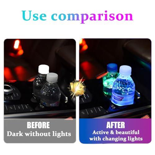 2PCS luces LED personalizadas para porta vasos de coche miniatura 5