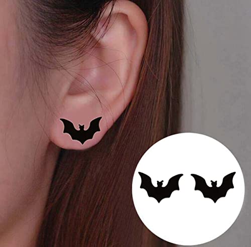 Mini Flying Bat Stud Earrings for women Stainless Steel Small Flying Animals Post Stud Earrings2