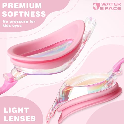 Image of Water Space Kids Goggles - Anti Fog Clear View Flat Lens, No Leak, Toddler to 14 Years