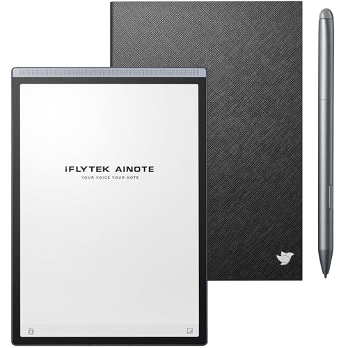 iflytek AINOTE Air 2 Bundle with Stylus Pen & Black Folio Case,8.2-inch AI Note Taking Tablet,Digital Notebook Support AI Voice-to-Text Transcription, Multi-Languages Chatgpt for Work/Meetings/Study