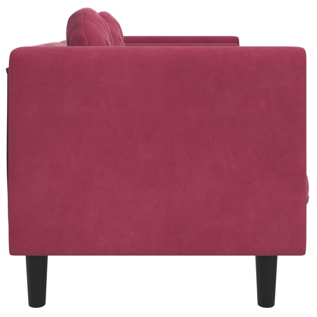 sofás Baratos,sofás de Dos plazas,Sillon Cama 1 Plaza Plegable,Sofá de 2 plazas con Cojines Terciopelo Rojo tintoAdecuado para salón, Dormitorio