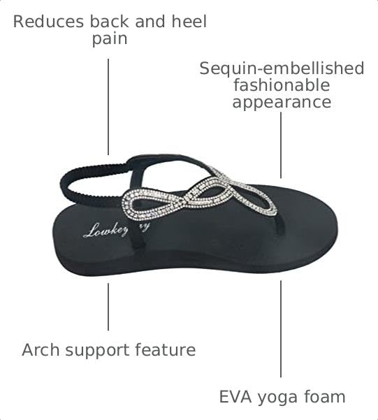 Image of Lowkeyray Women's Summer Sandals womens Flat Sandals Whith Sequins