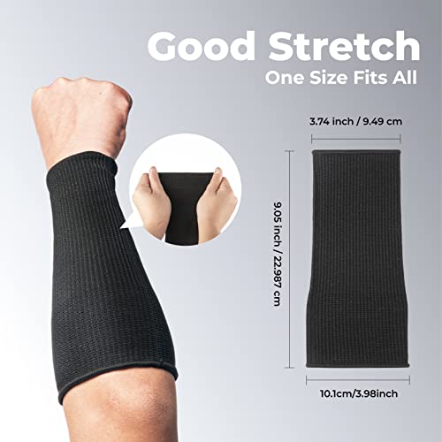 Image of OriStout Cut Resistant Work Sleeves with Tumb Hole, Black, 4 Pair