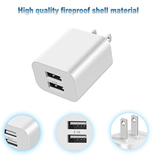 Usb Wall Charger Block 2Pack Dual Port Cube Plug Power Charging Adapter Brick For Apple Iphone 14/13/12/Xs Max/Xr/X/8/8 Plus/7/6S/6S Plus/6/Se/5S/5C/Ipad Mini/Air/Samsung Galaxy Kindle Fire Lg #TOP5