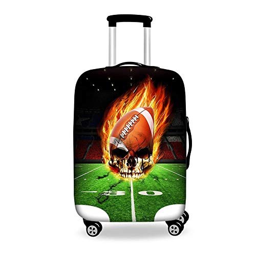 Maleta protectora,Estuche de equipaje Guardapolvo Impresión Fútbol Más grueso Vestir Resistente Poliéster Spandex A prueba de polvo Elástico Viajar Carretilla Caja Cubierta de la maleta T-S(18-20in)