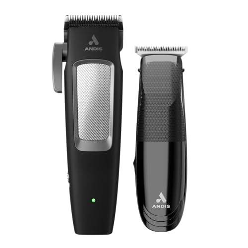 Andis 561506 inCRED Cordless Adjustable Hair Clipper & Close-Cutting T-Blade Trimmer Combo Set, 23-Piece Kit, Powerful Motor, Lithium-Ion Battery, Black