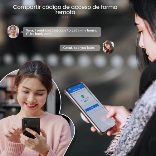 Miniatura 7 de Ruveno Cerradura De Puerta Inteligente Resistente A La Intemperie Con Asa: Entrada Sin Llave De Huellas Dactilares, Cerradura De Puerta De Código Digital Para Puerta De Madera De Aluminio, Cerradura