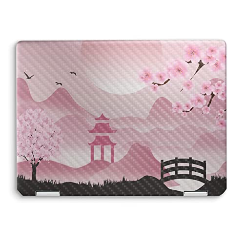 Image of MightySkins Carbon Fiber Skin Compatible with HP Spectre x360 14 inch (2022) Full Wrap Kit - Cherry Blossom Dream | Protective, Durable Textured Carbon Fiber Finish | Easy to Apply | Made in The USA