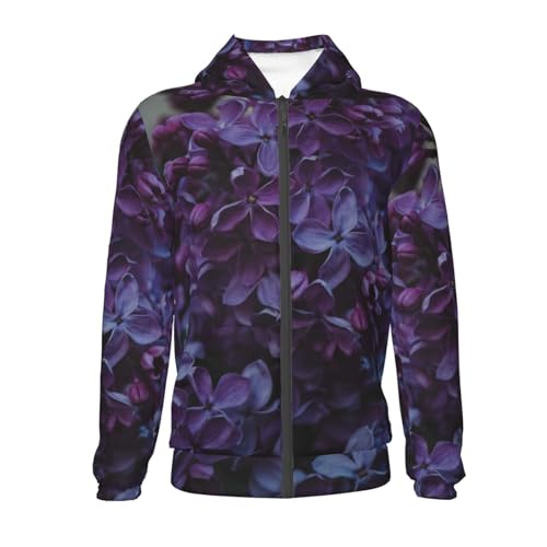 Lilac Kids Pullover Hoodies Boys Zip Up Sweatshirts Girls Athletic Clothes with Pocket2