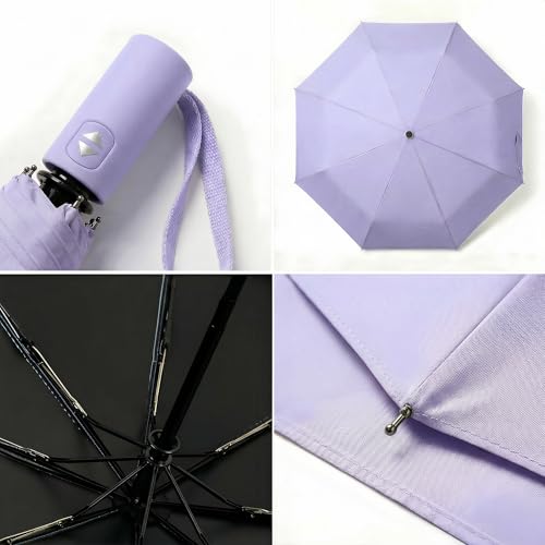 Image of BAODINI Small UV Protection Travel Umbrella Compact for Rain and Sun UPF 50+ Windproof Portable 42 inch Umbrella for Women and Men