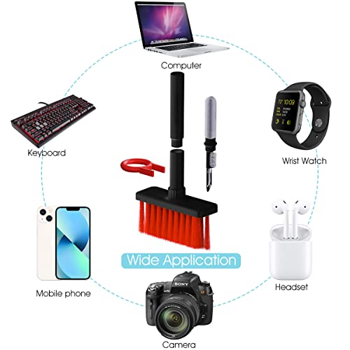Image of ZORBES 5 in 1 Reusable Cleaning Brush Kit for Earbud, Keyboard, Earbud Case Including Nylon Bristles, Flocking Sponge, High-Density Brush, Metal Pen Tip and Keycap Puller