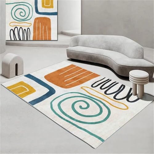 Carpette chambre moderne 100x150CM multicolore pour adolescent