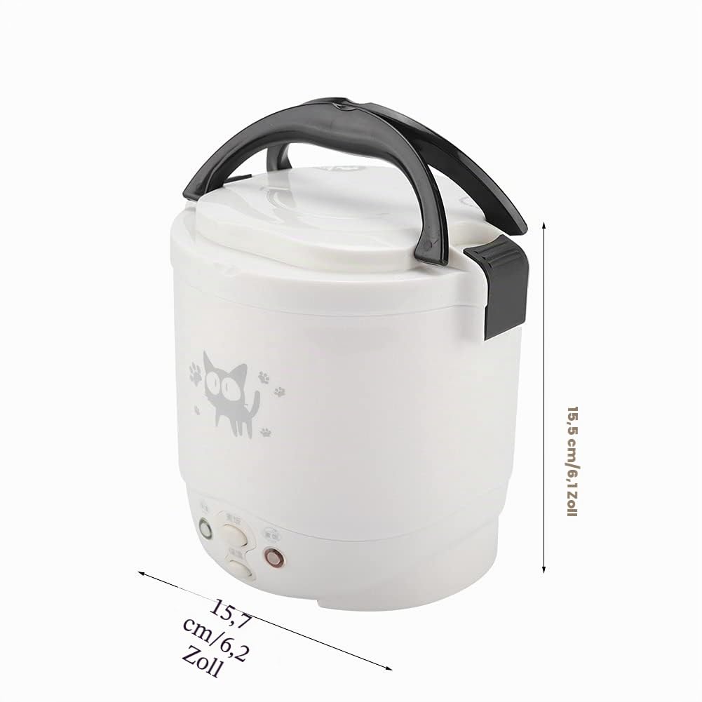 Mini Elektrischer Reiskocher für Auto, 12V, 100W, 1L Kapazität, USB-Anschluss, Tragbarer Dampfgarer für Berufstätige, Studenten