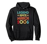 Photo Gallery legend since march 2006 birth of birthday 2006 vintage idea felpa con cappuccio Photo Gallery legend since march 2006 birth of birthday 2006 vintage idea felpa con cappuccio