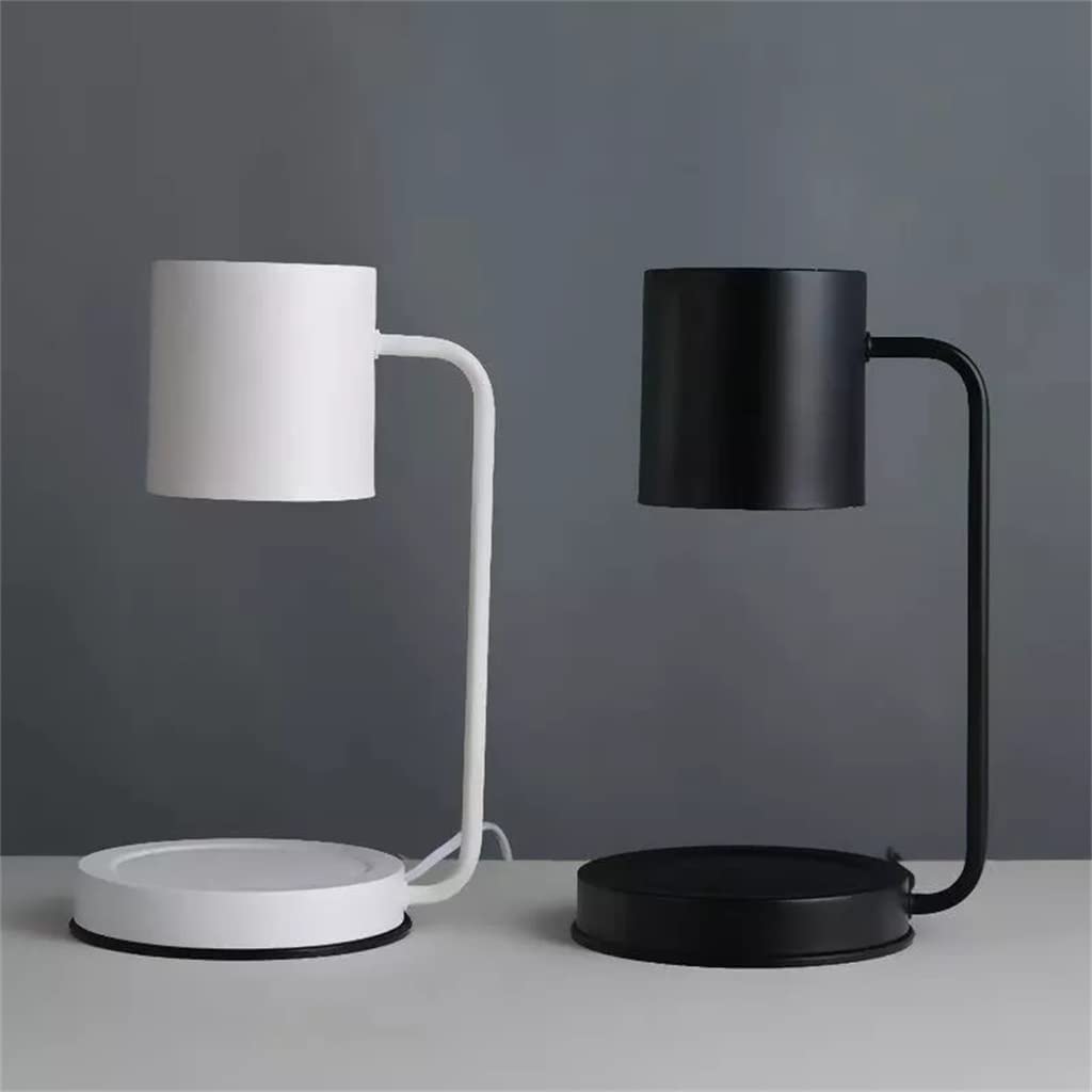Lampada Candela Scaldacandele Elettrico con bruciatore per Cera a Base Rotonda con Lampada riscaldante per Candele con Paralume cilindrico per la casa dell'ufficio