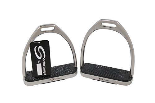 Étriers de dressage en fer S-Products marches noires 10,2 cm évite la perte d'étrier