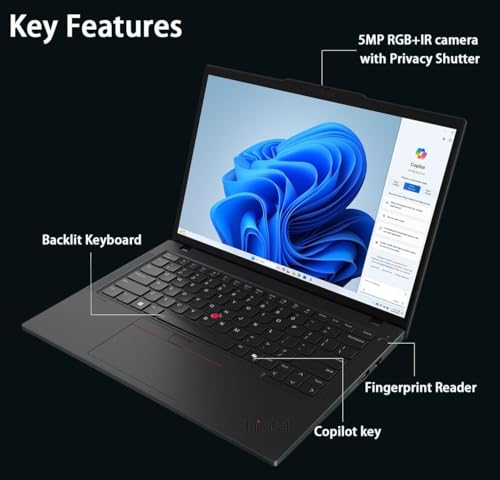 ThinkPad T14 Business Laptop (14" FHD+ IPS, Intel Ultra 7 155U, 32GB DDR5 RAM, 1TB SSD), webcam 5MP, 2 Thunderbolt 4, PC AI 2024, Win 11 Pro, 3 anni di garanzia - Notebook - Immagine 3