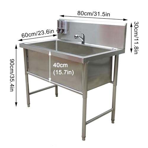 Station de lavage pour chien, baignoire de toilettage en acier inoxydable avec robinet et boîte à savon, accessoires inclus, baignoire pour animaux de compagnie pour chiens de petite