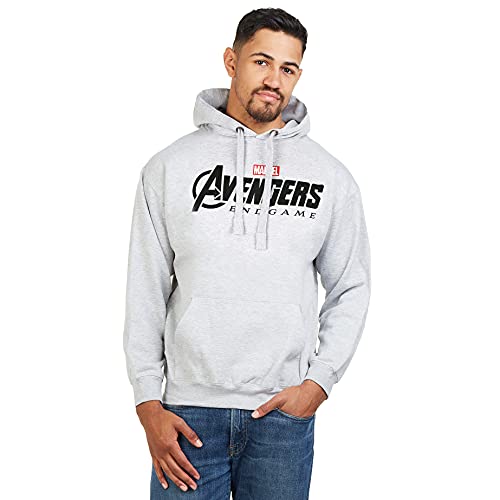 Marvel Men's Avengers Endgame Logo Hoodie, Grey, XL UK