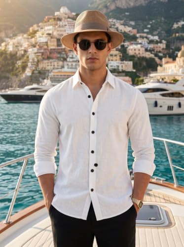 Image of NexaFlair Man's Casual | Formal | Linen| Cotton | Regular Wear Collared | Fit Shirt for Men