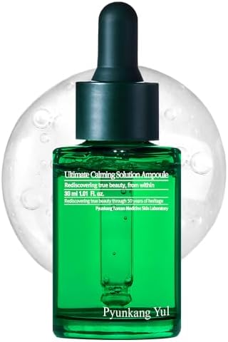 Pyunkang Yul PKY Ultimate Calming Solution Ampoule for Sensitive Skin with Patented Ingredients, Serum Intensely Calms & Soothes Redness with Cica & Tea Tree, Korean Skincare (1.01 Fl. Oz, 30ml)