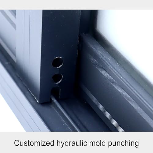 Ventana corrediza para sótano de aluminio gris con vidrio esmerilado templado y mosquitera 40x80 cm 5