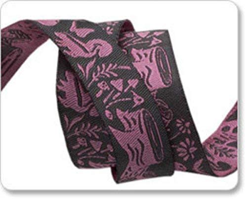 lovithanko Tula Pink 5/8`` woven reversible ribbon Blush Meadow PER YARD ##bargains4sewists