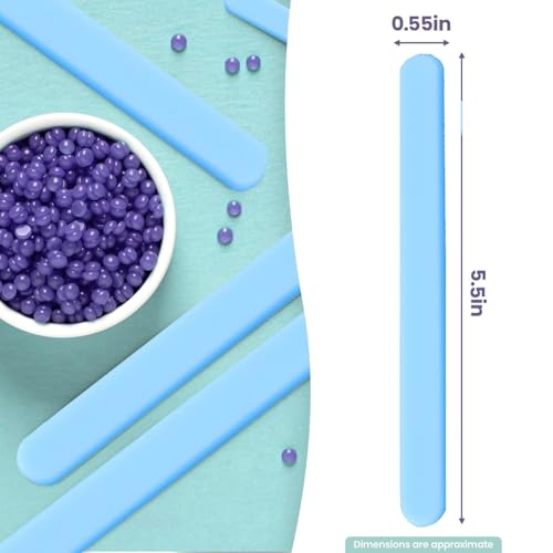 Image of 6Pcs silicone wax applicator Non-stick Waxing Applicator Hair Removal Sticks Applicator Spatula Reusable Hard Wax Scraper for Home Salon Body Use (Blue)