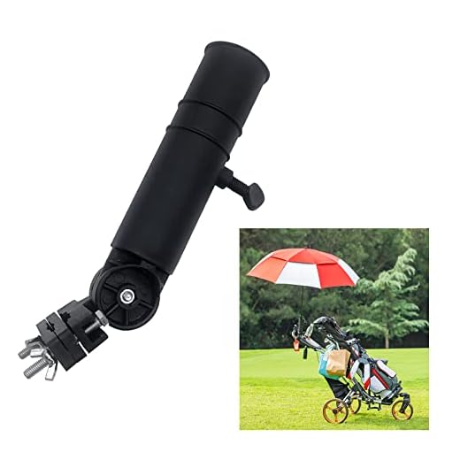 Golf Push Cart Umbrella Holder, Golf Cart Universal Golf Trolley Umbrella Stand with Adjustable Angle for Golf Cart Handles Baby Stroller Fishing Beach Chair Wheelchair with Round Frames