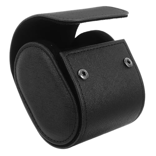 Étui de montre en cuir PU noir boîte antichoc compacte pour voyage