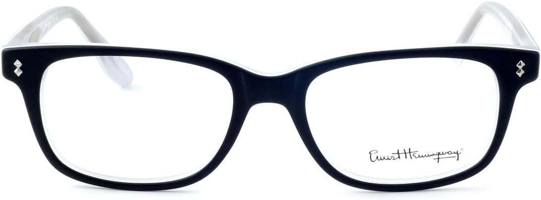 Ernest Hemingway Eyeglass Collection 4617 in Matte Black White Demo Lens