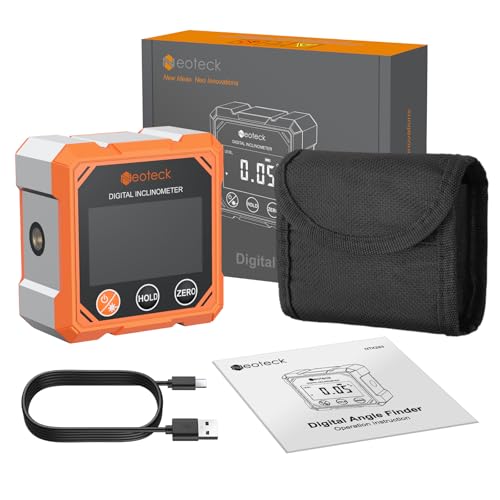 Neoteck Digitaler Winkelmesser Neigungsmesser Laser Wasserwaage mit LCD Display Magnetisch Inklinometer Level Box für Holzarbeiten, Säge, Hängerahmen, DIY