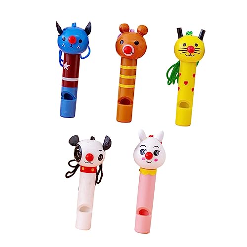 Abaodam 5個 小動物の笛 就学前の屋外のおもちゃ 子供笛のおもちゃ キッズネックレス 赤ちゃんの笛の ベビーホイッスル プラスチック笛の 子供の口笛 面白い笛 応援用小道具