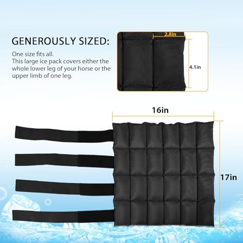 Harrison Howard Pacote com 2 botas de gelo para cavalo, pacote com gel para tratamento de pernas int