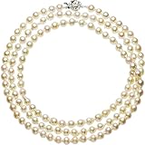 パールミュージック パール ロングネックレス アコヤ本真珠 バロック真珠 冠婚葬祭 約7.5-8.0mm 120cm 浴衣に