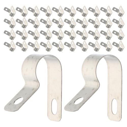 Clips tipo R UKCOCO de acero inoxidable con tornillos para organizar 200 cables 2