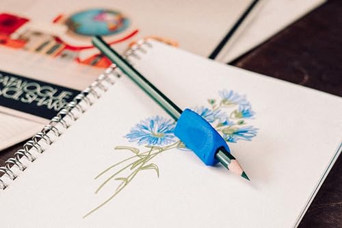 Kum AZ406.02.16-B - Schreibhilfe Sattler Tri Grip für Rechts- und Linkshänder, blau, 3 Stück