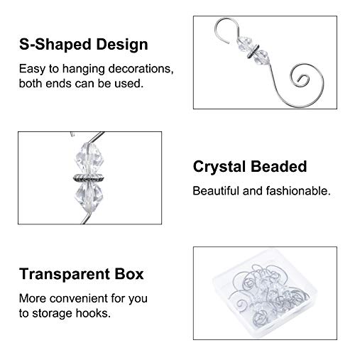 image for INCREWAY Ornament Hooks, 30 PCS Silver S-Shaped Hangers Hook Swirl Chr