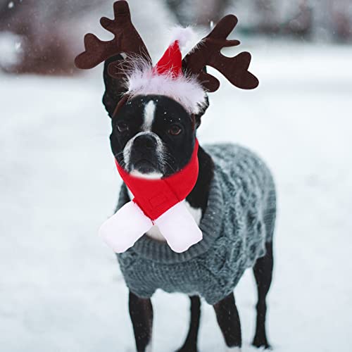 Set de Disfraz Navidad para Perro con Cuernos de Reno y Bufanda miniatura 6