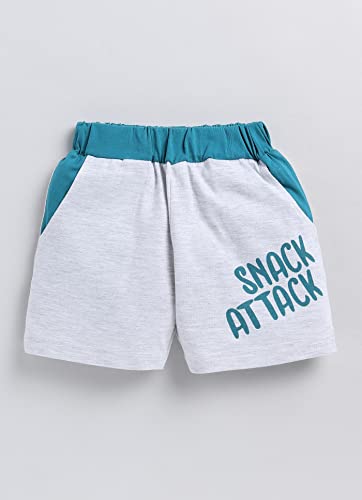 Image of CUTOPIES Boys Powder Blue Cotton Printed Half Sleeves T-shirt and Shorts Set (Pack Of 1) Baby Boys' Clothing Sets