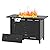 Aoxun 40 Inch Propane Fire Pit 50,000 BTU Outdoor Gas Fire Table with Waterproof Cover Rectangular Steel Fire Table with Lid and Lava Rock for Outdoor, Patio, Backyard
