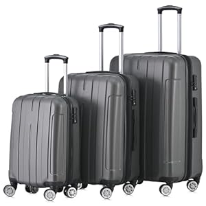 Abs Hardshell Bagage 20/25/29 Inch Koffers 3 Delige Set Lichtgewicht Handbagage Door Luchtvaartmaatschappij Goedgekeurde Reiskoffer 4 Wielen Telescopisch Handvat,Grey-3PCS(20/25/29Inch)